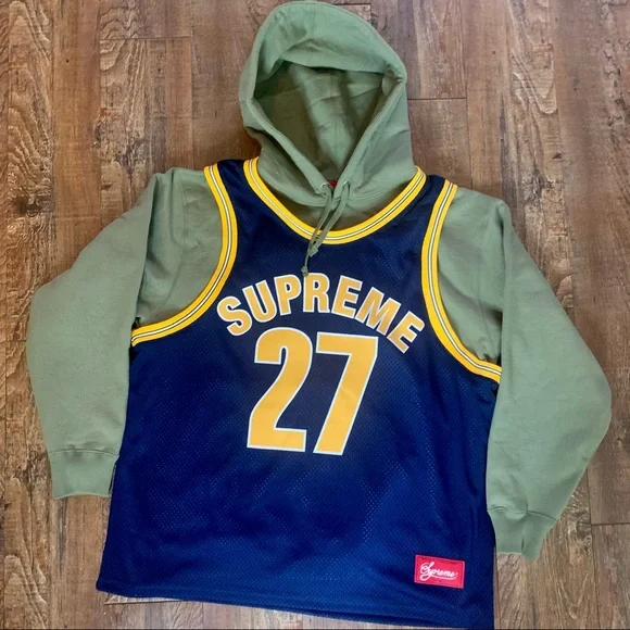 トップス Supreme Basketball Jersey Hooded Supreme Basketball Jersey Hooded Sweatshirt (SS21) - $158